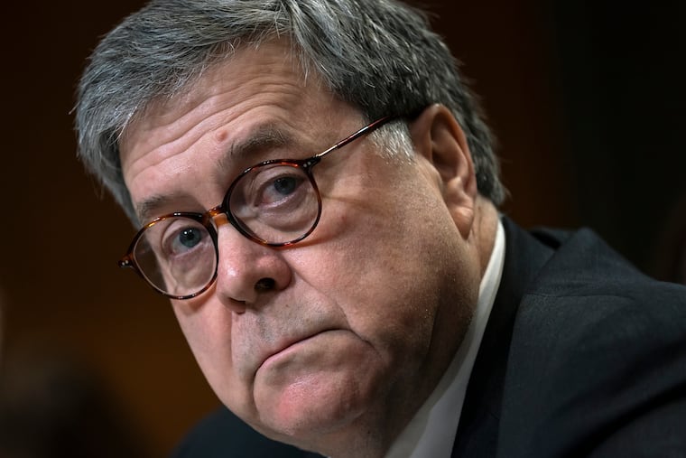 Attorney General William Barr appears before a Senate Appropriations subcommittee to make his Justice Department budget request, on Capitol Hill in Washington, Wednesday, April 10, 2019. (AP Photo/J. Scott Applewhite)