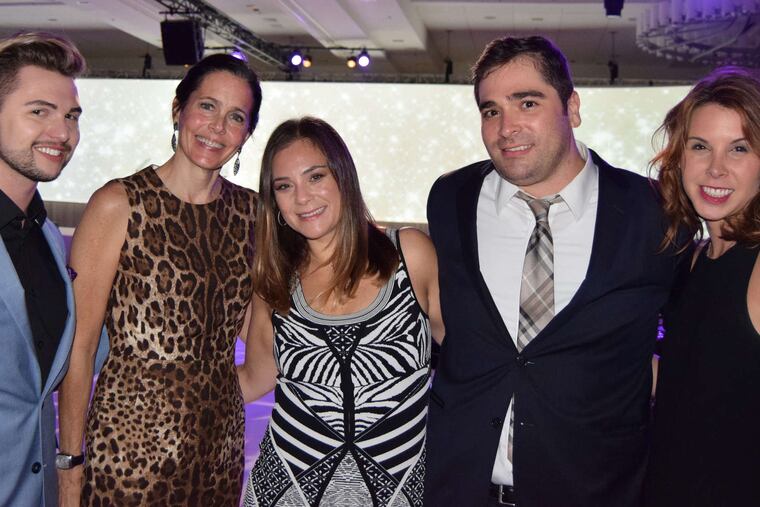 Ian Michael Crumm, Jody McNeill Lewis, Rachel Cevera, Jason Cevera, and Jackie Ciarelli at the Philadelphia Zoo Global Conservation Gala at the Philadelphia Marriott Downtown.