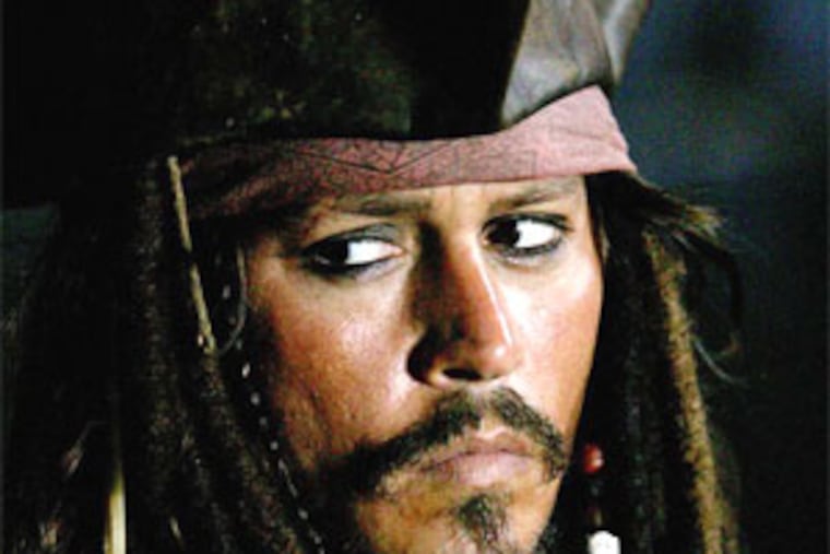 Even with heavy eye makeup, Johnny Depp oozed masculine sex appeal in "Pirates of the Caribbean."
