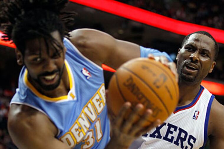 The 76ers and Nuggets traded leads through the fourth quarter, but Denver pulled away in overtime. (Yong Kim/Staff Photographer)