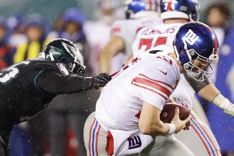 Eagles defensive end Vinny Curry is coming off a two-sack game against the Giants on Monday night. He and his linemates need another big performance Sunday against Redskins and their rookie quarterback, Dwayne Haskins.