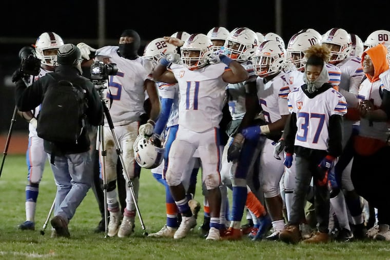 Milllville players celebrate after beating Clearview to advance to the South Jersey Group 4 semifinals on Friday.