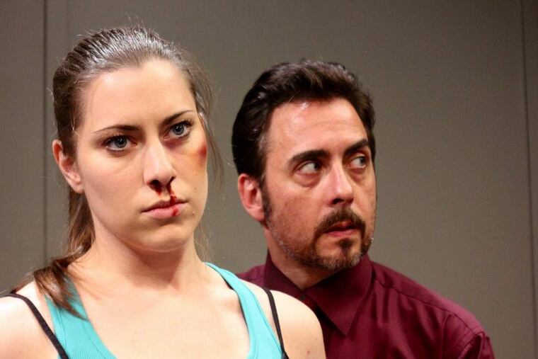 New City Stage's production of Asymmetric starring Kim Carson (as Sunny) and Eric Rolland (as Ford). Photo by Annie R. Such