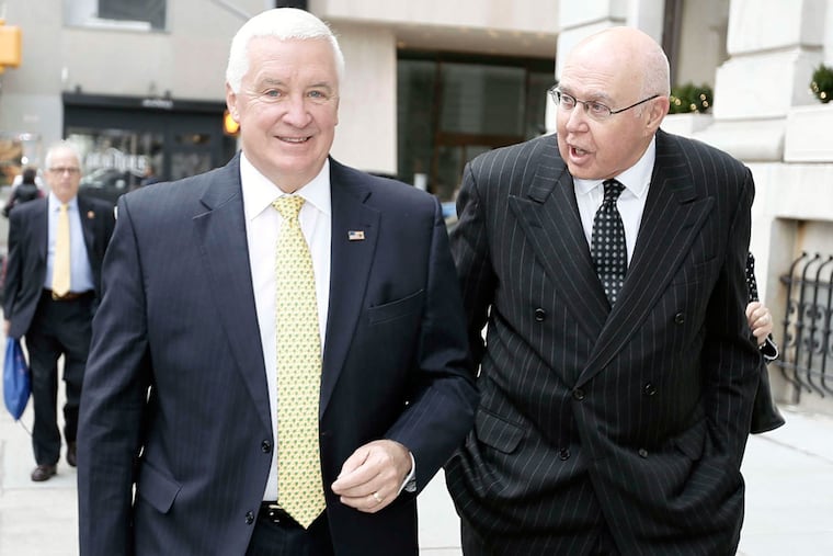 Former Gov. Tom Corbett won't speak on Wolf until Jan. 18.
