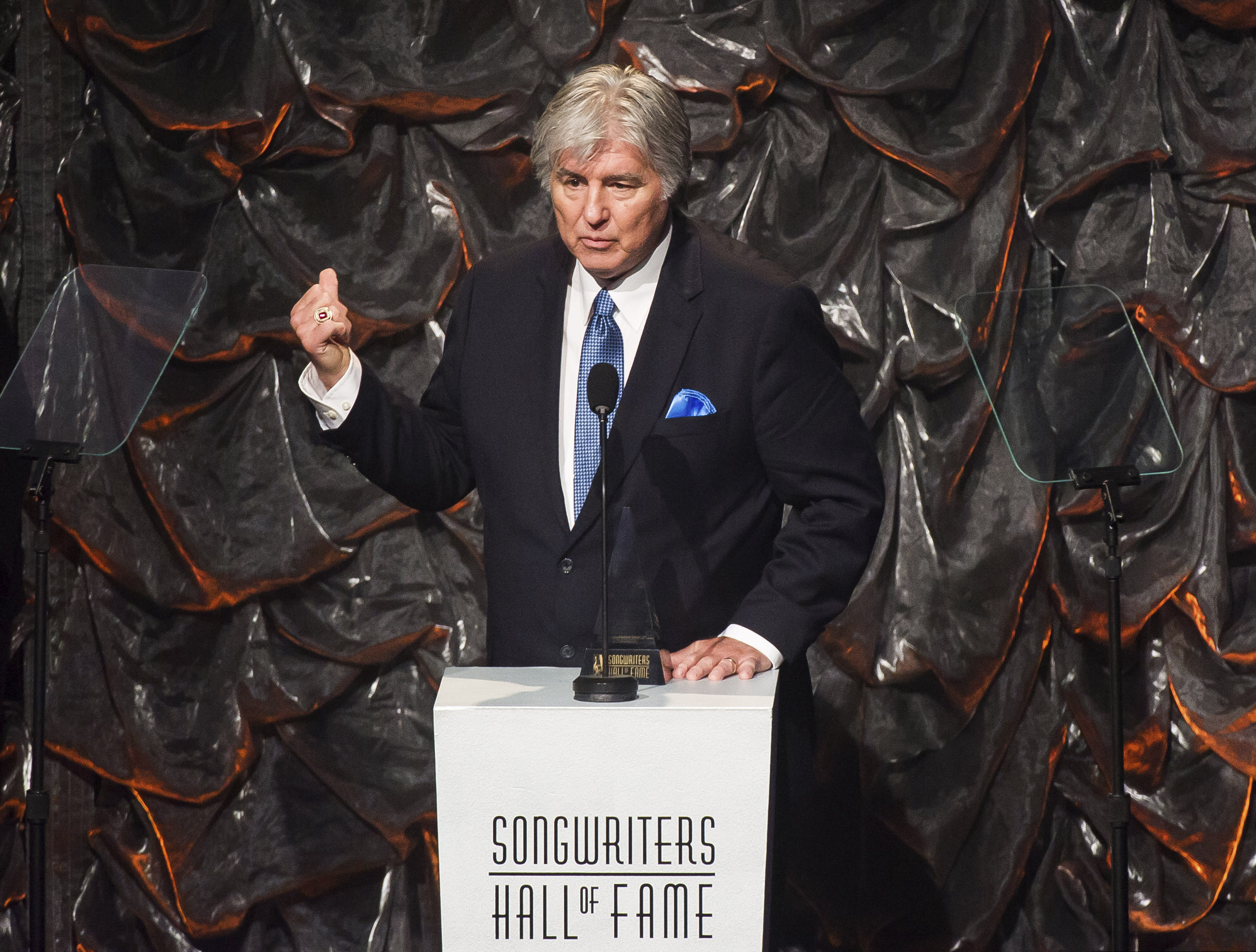 Jim Weatherly speaks at the Songwriters Hall of Fame Awards in 2014.