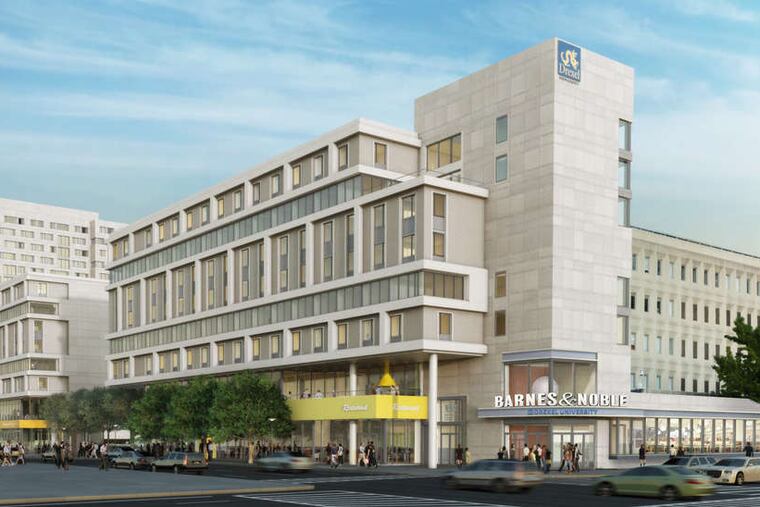 An artist's rendering of the project. To be built in partnership with a developer, it will house 869 students and 11 retail businesses.