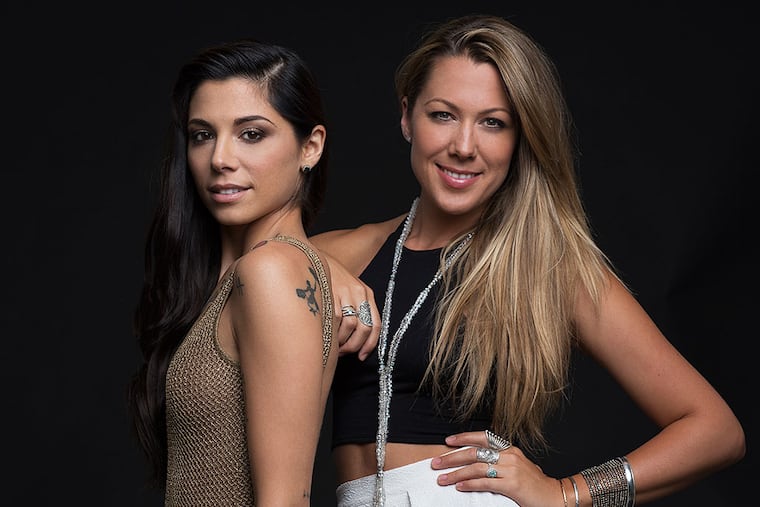 Christina Perri (left) and Colbie Caillat were joined Saturday night at the Mann Music Center for the Performing Arts by Rachel Platten. Philadelphia-raised Perri was the headliner. Factory Boys