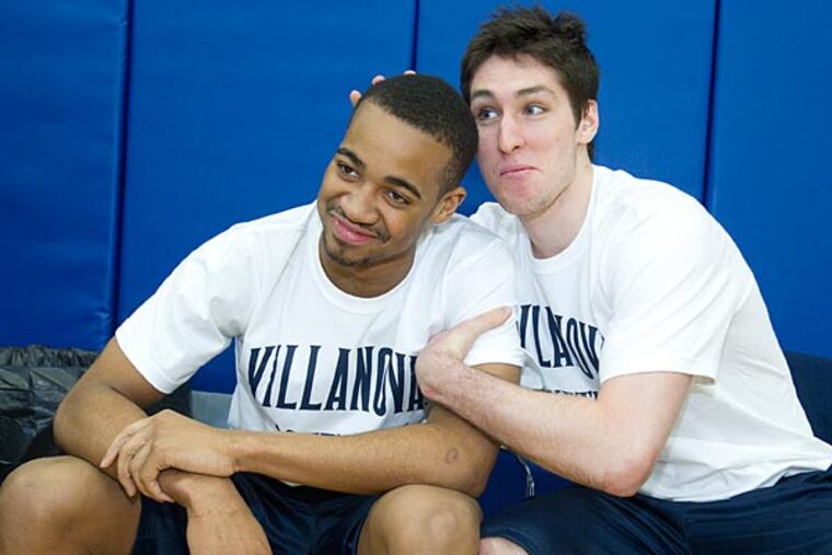 Villanova's Ryan Arcidiacono clowns around with Phil Booth. (Charles Fox/Staff Photographer)