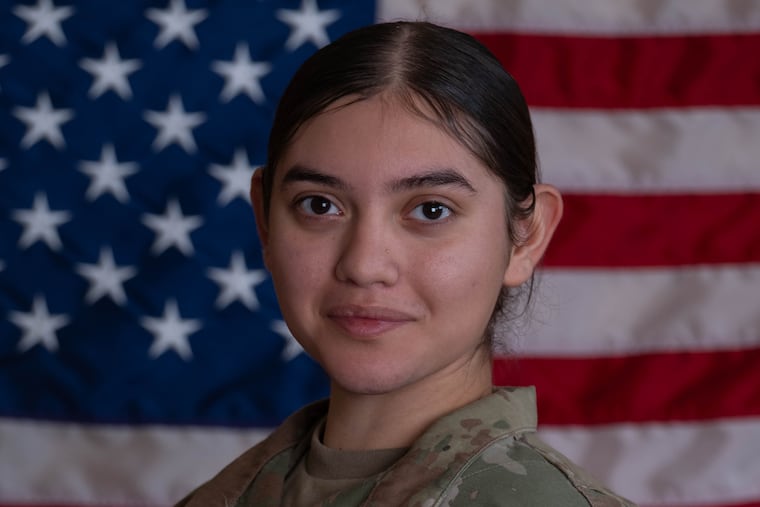 This undated image provided by the U.S. Army shows Pvt. Isabella Gonzales, 19, of Carrollton, Texas. She was killed in an Iranian strike on Jordan.