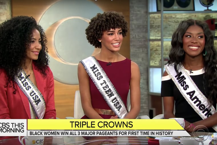 Miss USA Cheslie Kryst, Miss Teen USA Kaliegh Garris and Miss America Nia Franklin
