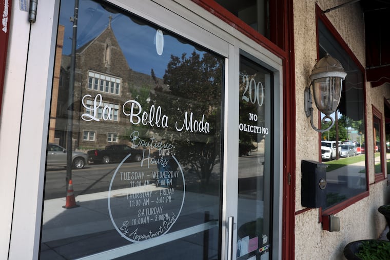 The closed La Bella Moda is shown on June 4 in Conshohocken.