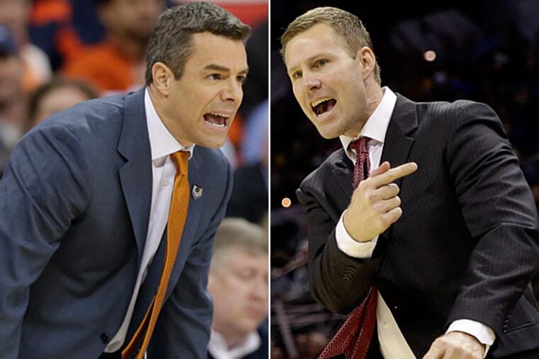 Virginia head coach Tony Bennett and Iowa State head coach Fred Hoiberg. (Chuck BurtonAP) (David J. Phillip/AP)