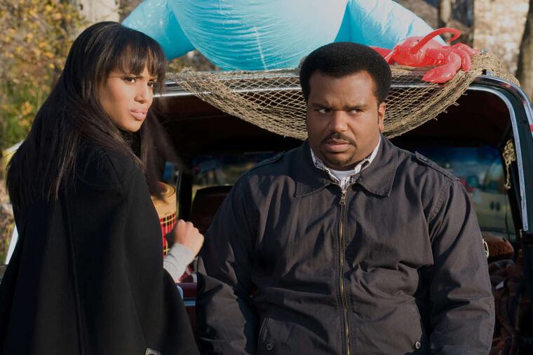 In Tyler Perry's "Peeples," Craig Robinson plays Wade, who crashes girlfriend Grace's (Kerry Washington) posh family home in the Hamptons.