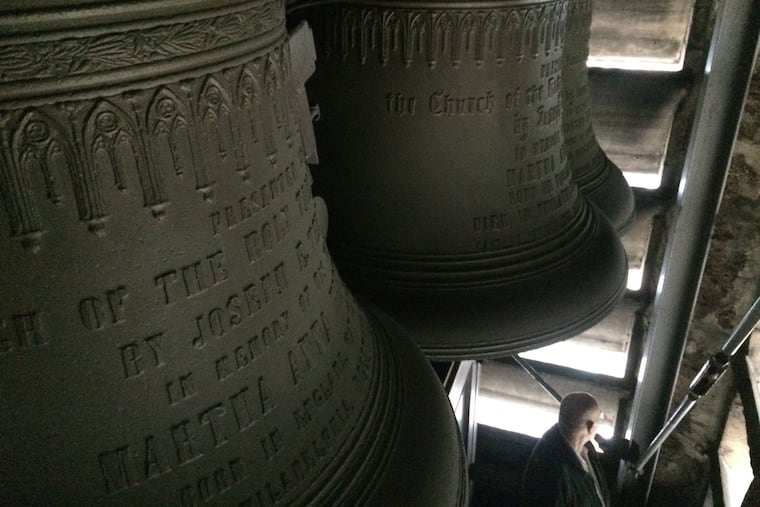 Carillon bells in the tower of the Church of the Holy Trinity.