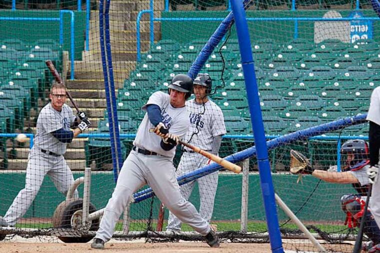Camden Riversharks prepare for Tuesday's home opener at Campbell's Field, where weekend fireworks shows, weddings at home plate, and charity and community events have made the independent ball club a success story. (Akira Suwa/Staff)