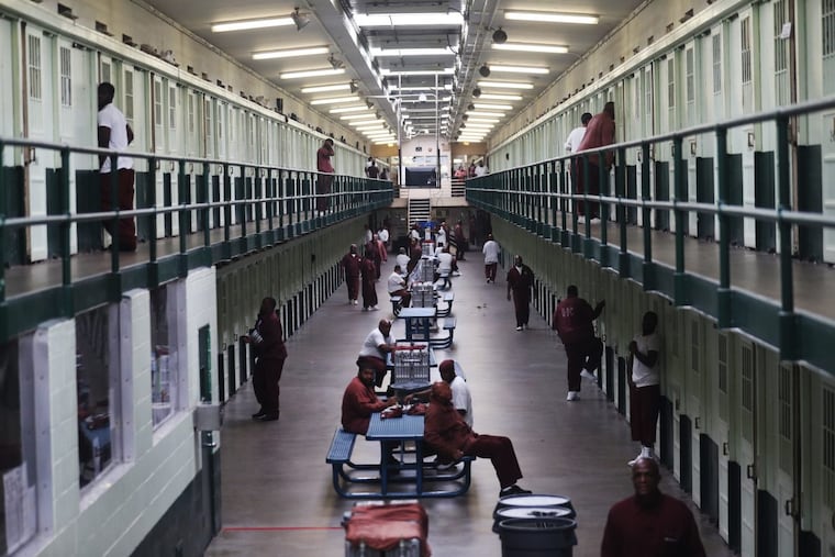 Inmates in a block at SCI Graterford.