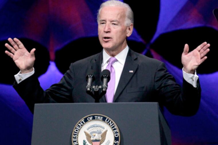 It was announced Saturday that Vice President Joe Biden would address a rally for Bryan Lentz at Radnor High School. On Monday, the district said that was not the case. (AP Photo/John Raoux)