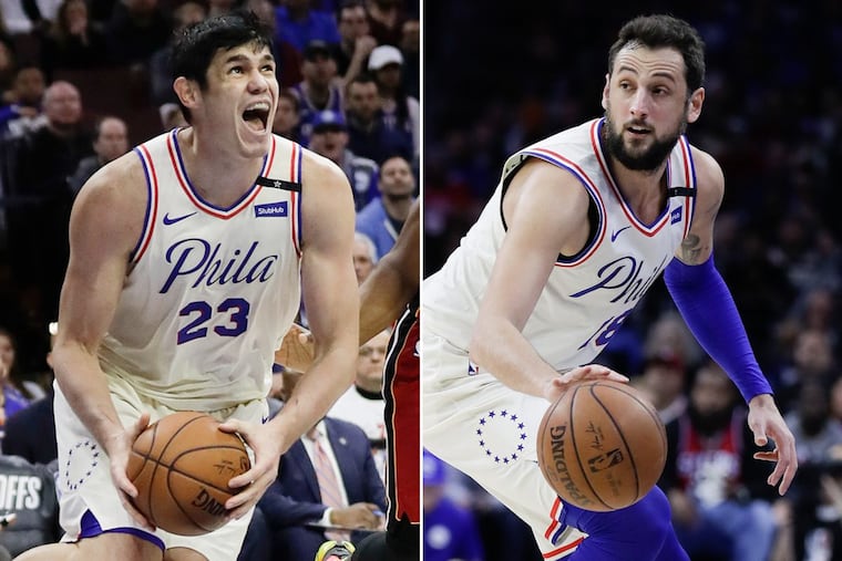 Sixers free-agent acquisitions (from left) Ersan Ilyasova and Marco Belinelli.