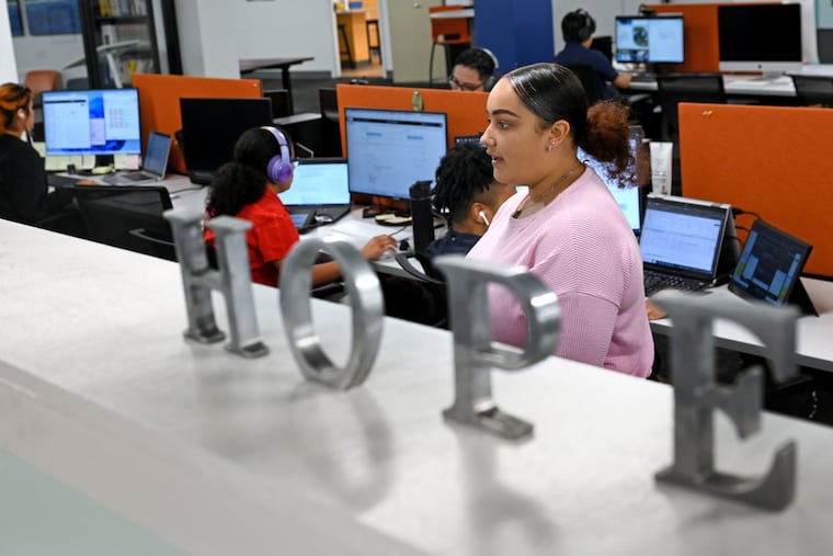 Intern Janiyah Gonzalez, 17, is among the young adults at Hopeworks getting tech-focused job training. The Camden-based nonprofit has launched a new program to get its most vulnerable at-risk youth off the streets and back on their feet.
