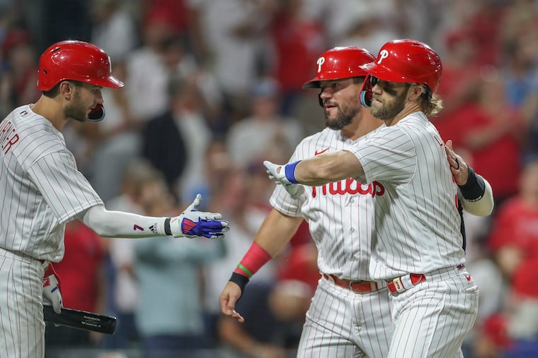 The Phillies' core that includes Trea Turner (left), Bryce Harper (right) and Kyle Schwarber, will be in place again in 2026 with some young players joining the mix.
