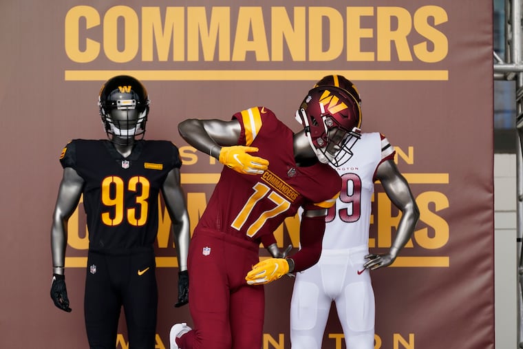The Washington Commanders unveil their new identity in Landover, Md.