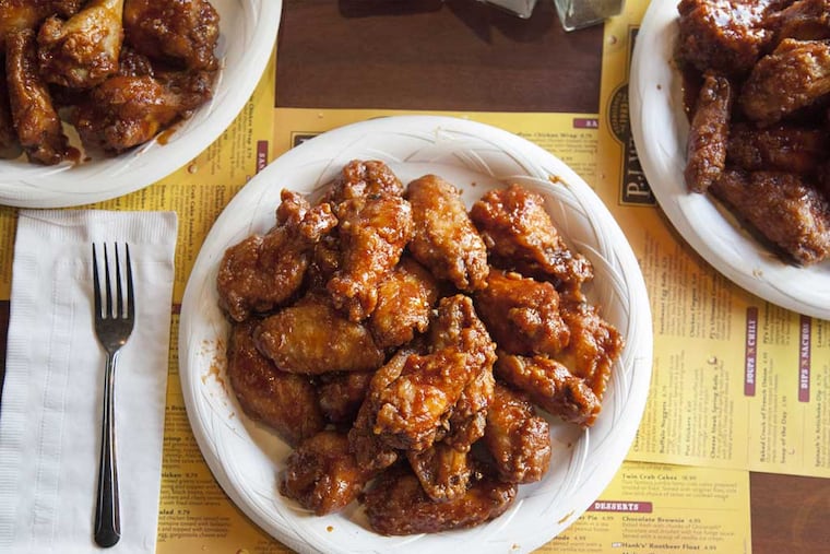 So the fork might not be regulation, but this is what Wing Bowl eaters will see: PJ Whelihan's 20 wings, 10 drumsticks and 10 blades.