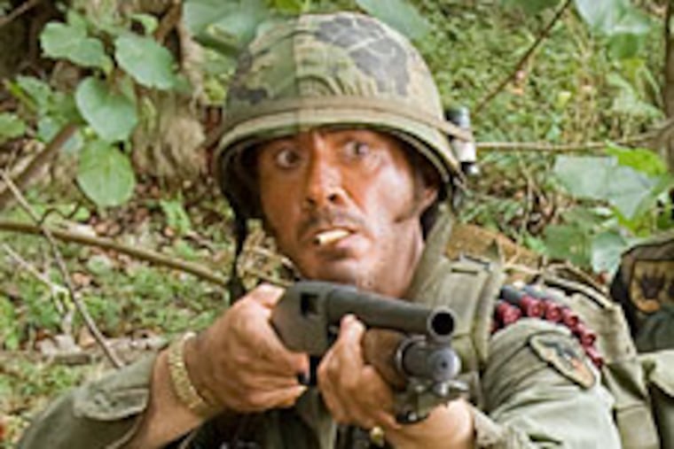 In the action comedy "Tropic Thunder," Downey's an actor caught up in real war.