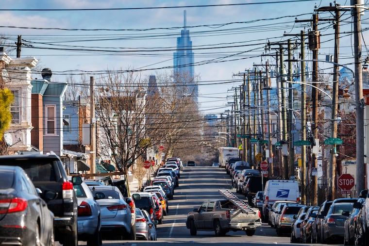 Comcast's high-rise Center City office towers, as seen from Overbrook on the city's western edge, Wednesday, Jan. 15, 2025.