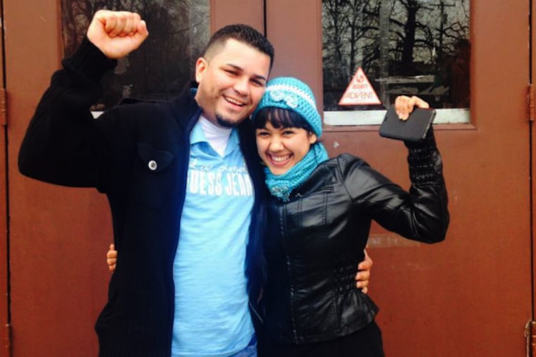 Angela Navarro and her husband, Ermer, celebrate the good reprieve news.