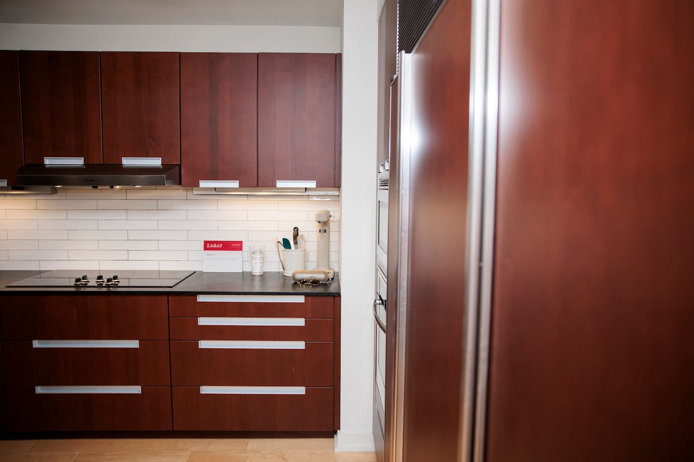 Ito rents, so he had little control over his kitchen's aesthetic — but he insisted on updating the backsplash to white subway tile. He did the work himself.