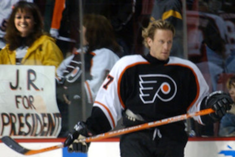 Jeremy Roenick, pictured with the Flyers in 2004, was an All-Star in all three of his seasons in Philadelphia.