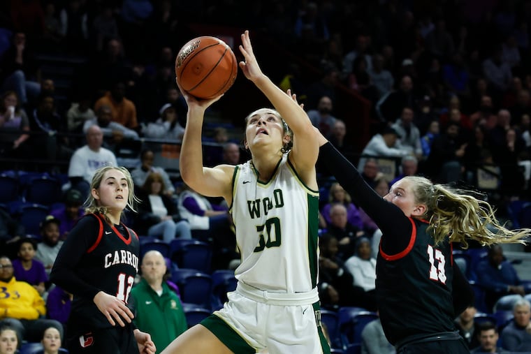 Archbishop Wood’s Emily Knouse led her team with 26 points in Tuesday's state semifinal win over Bethlehem Catholic.