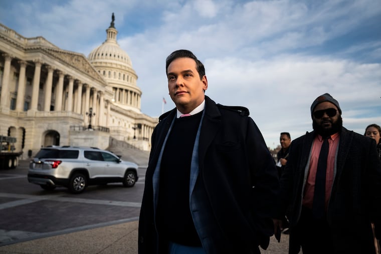 Former Rep. George Santos (R., N.Y.), seen in 2023, said Wednesday that he was considering applying for the fund but that he was seeking an apology, not compensation.