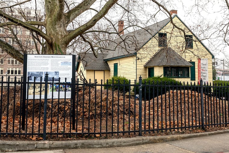 The Newton Friends Meeting House in Camden. South Jersey's oldest Quaker meeting and Camden's oldest house of worship is a downtown landmark where funds and worshipers are few. Currently under reconstruction, it was built in 1828 on land donated by Camden Quaker businessman and councilman Joseph Cooper after the Quakers split into the Orthodox and Hicksite groups. The meeting house was enlarged in 1885 under the design of Philadelphia architect Wilson Eyre and incorporates restrained Victorian design influences.