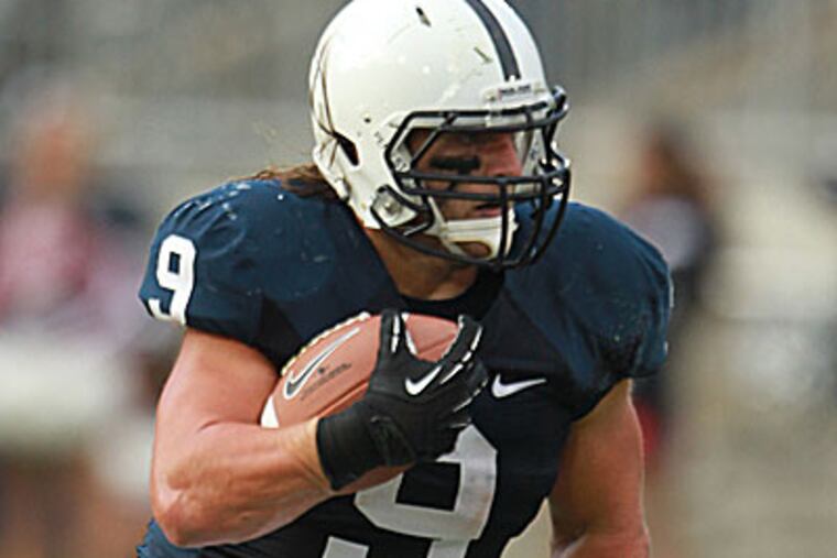 Penn State running back Michael Zordich carried 15 times for 75 yards in a win over Temple. (David Swanson/Staff Photographer)