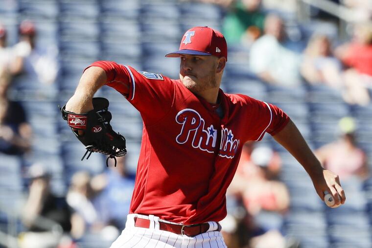 Cole Irvin, pictured at spring training back in March, threw six shutout innings in triple-A Lehigh Valley’s 5-0 over Syracuse on Saturday.