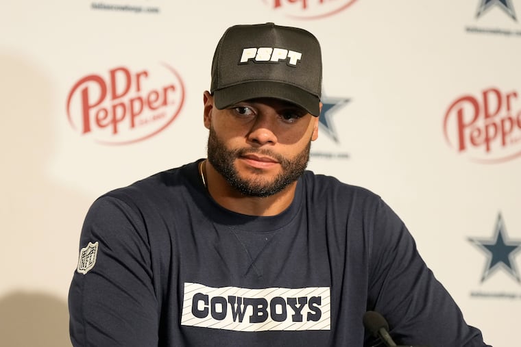 Dallas Cowboys quarterback Dak Prescott suffered a strained hamstring in Sunday's loss to Atlanta.