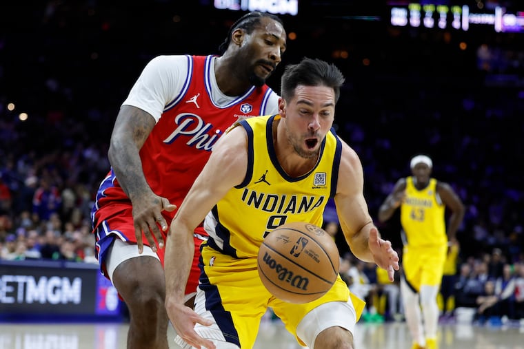 Indiana Pacers guard T.J. McConnell playing against the Sixers in December. He is a 10-year NBA veteran.