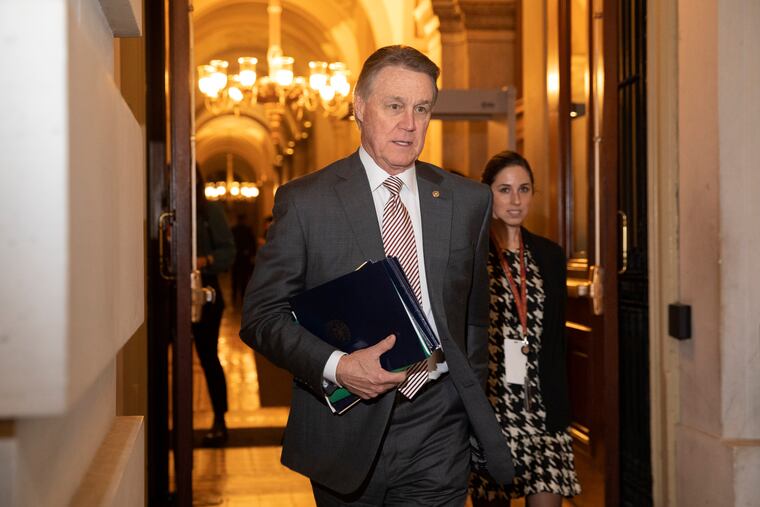 A file photo of Georgia Republican Sen. David Perdue, who lost to Jon Ossoff.