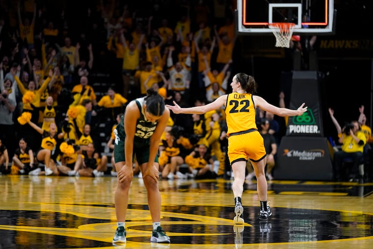 Iowa guard Caitlin Clark (right) and other NCAA women's basketball stars will continue to be featured on ESPN.