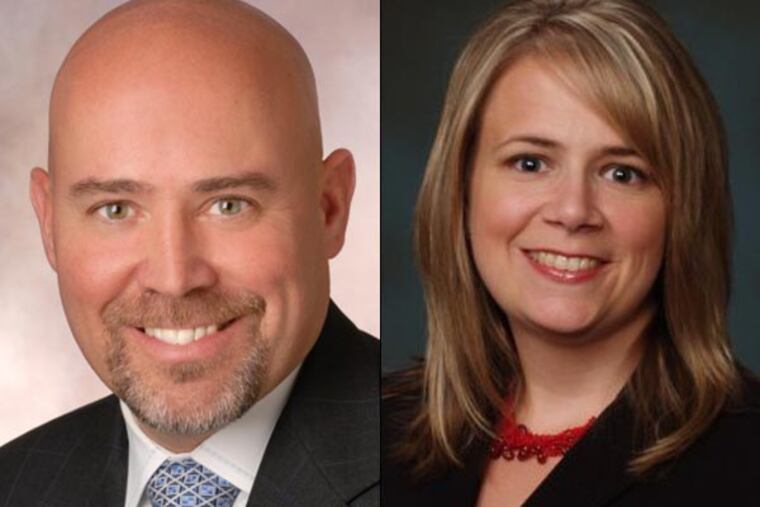 Tom MacArthur, left, and Aimee Belgard in New Jersey's 3rd Congressional District race.