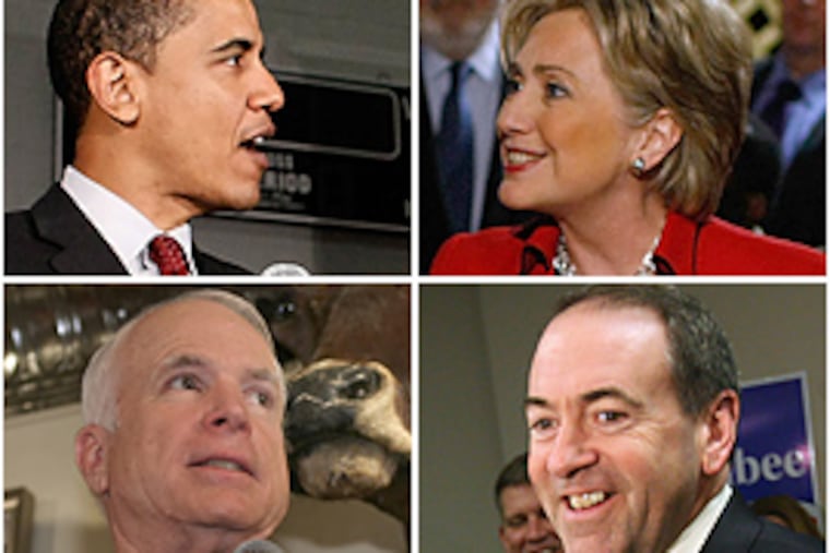 Big wins tonight for Barack Obama over Hillary Clinton and for John McCain over Mike Huckabee could end the race for presidential nominations. (Getty Images)