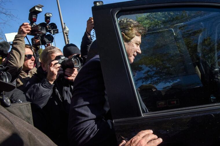 President Trump’s former campaign manager Paul Manafort departs U.S. District Court on Monday.