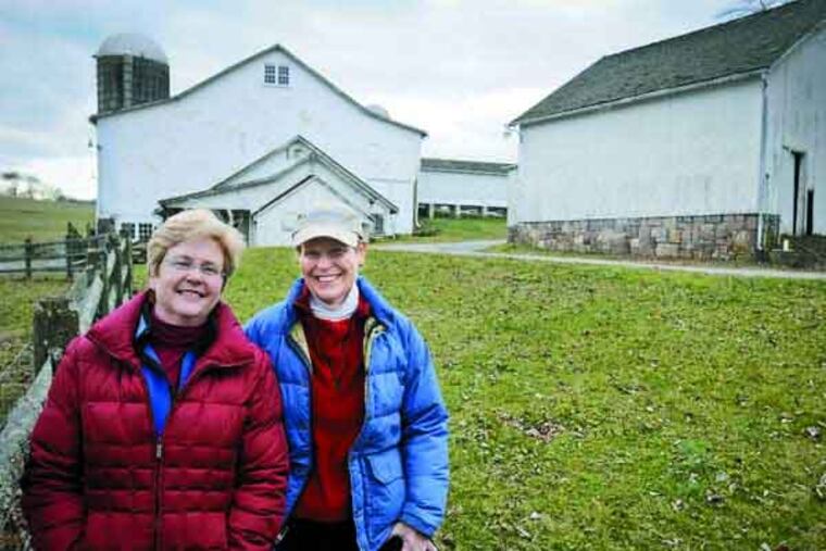Laura Morris Siena (left) and Eleanor Morris Illoway hope to see parts of the 400-acre family property in Chester County leased for five or six sustainable farms. RON TARVER / Staff Photographer