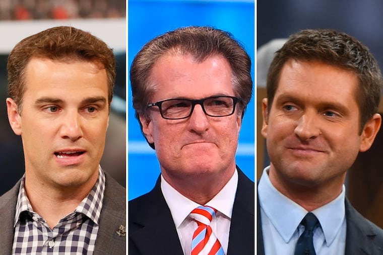 (From left to right) NFL Network analyst Daniel Jeremiah, ESPN draft analyst Mel Kiper, Jr. and ESPN draft analyst Todd McShay.