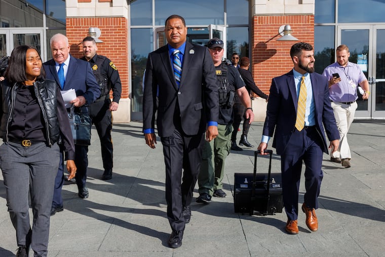 Atlantic City Mayor Marty Small leaves the Atlantic County Courthouse in Mays Landing on Oct. 10, 2024.