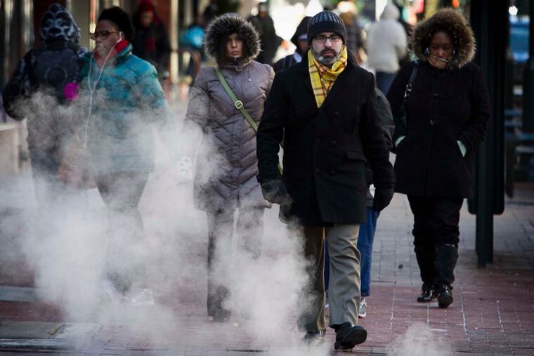 At Seventh and Market, bundled against the cold last year. With winter again at hand, the idea of choosing electricity suppliers to save money might not be all it is touted to be.