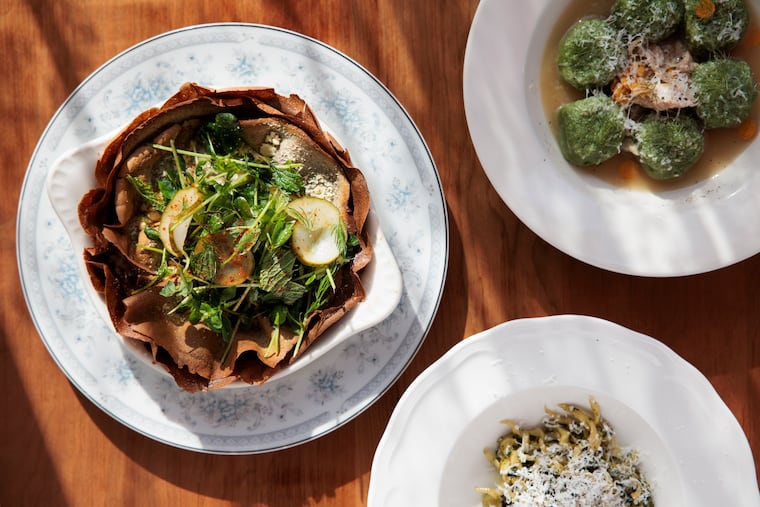 The testaroli di agnello al forno, trofie al pesto and nettle gnudi primavera at Scampi, which will be participating in the Inquirer Food Festival at The Fillmore on Nov. 14, 2026.