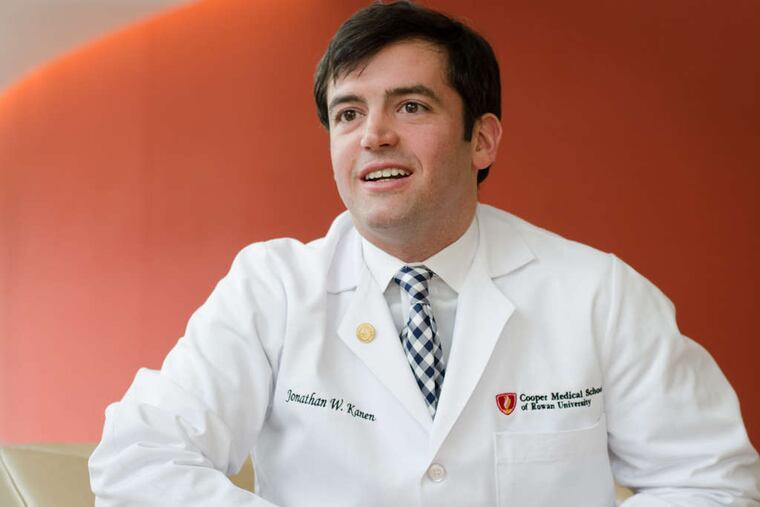 Jonathan Kanen will take a leave from his studies at Cooper Medical School of Rowan University, then return. MEAGHAN POGUE / Staff Photographer