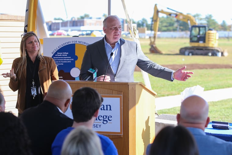 Stephen Sweeney, former president of the New Jersey Senate, speaks at the launch event of the Academy for Neurodiversity at Rowan College of South Jersey on Wednesday.